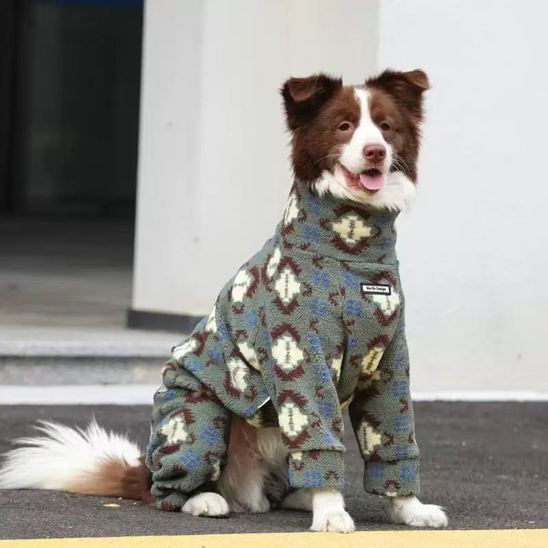 Double-Fleece Warm Jumpsuit for Medium & Large Dogs