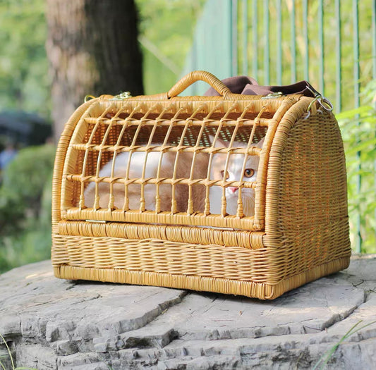 Handcrafted Rattan Cat Carrier – Inspired by Chinese Heritage