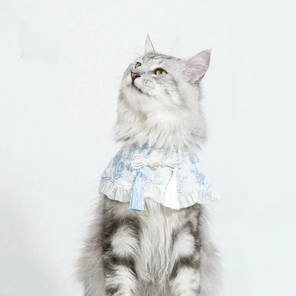 Serene Azure Ruffle Bib – "Youlan Chuiyi" Collection
