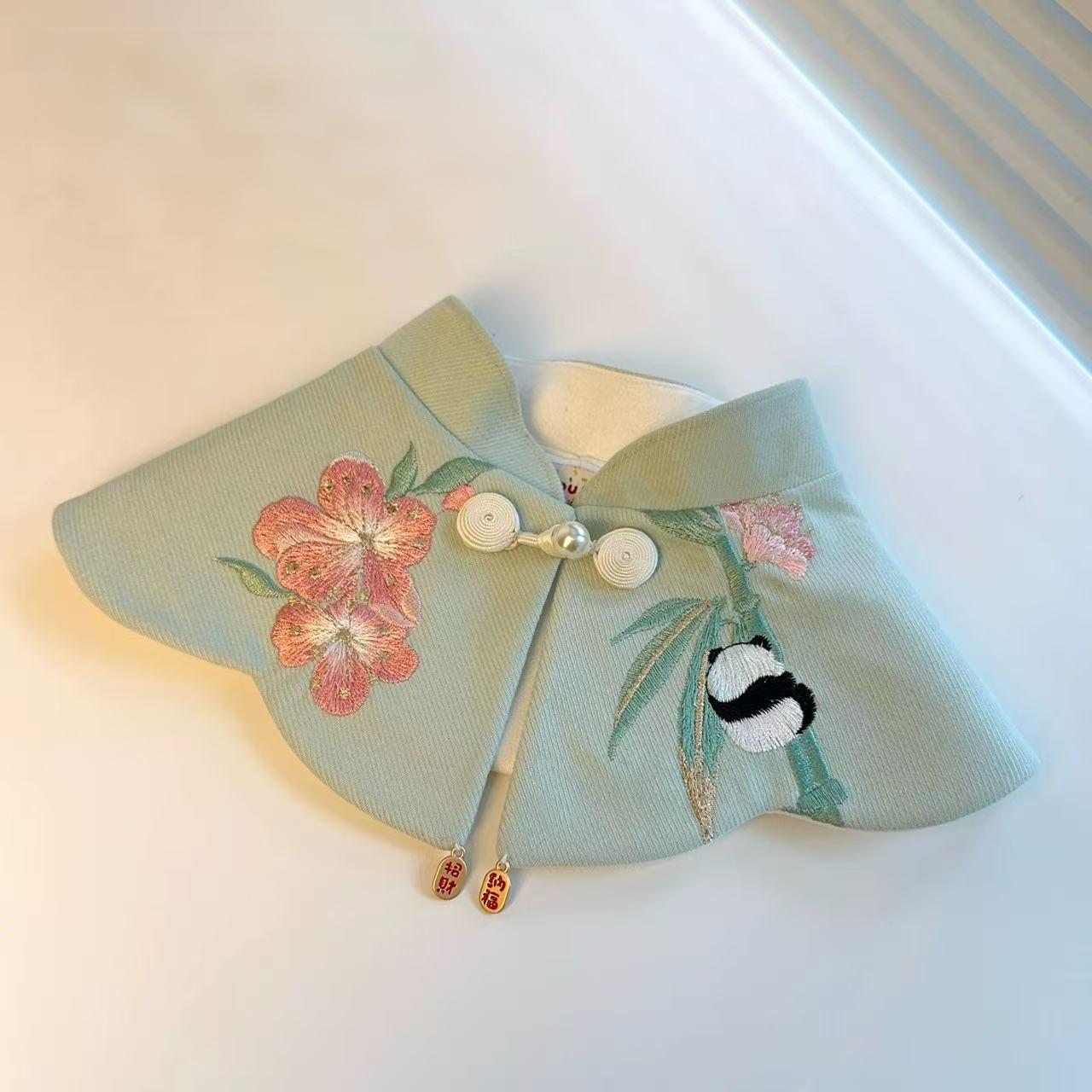 Peach Blossom & Bamboo Panda Pet Bib