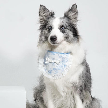 Serene Azure Ruffle Bib – "Youlan Chuiyi" Collection