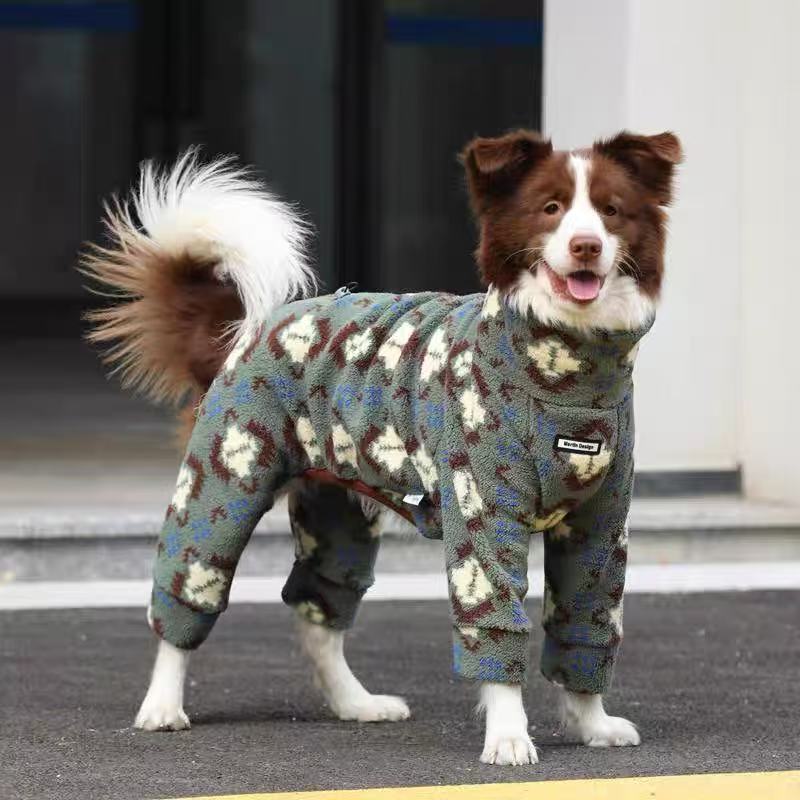 Double-Fleece Warm Jumpsuit for Medium & Large Dogs