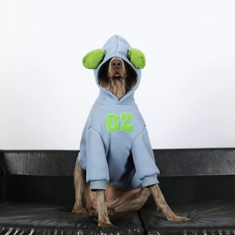 Winter Warm Hooded Sweatshirt for Large Dogs – “OZ” Ear Hoodie Edition