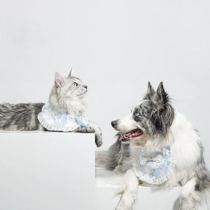 Serene Azure Ruffle Bib – "Youlan Chuiyi" Collection