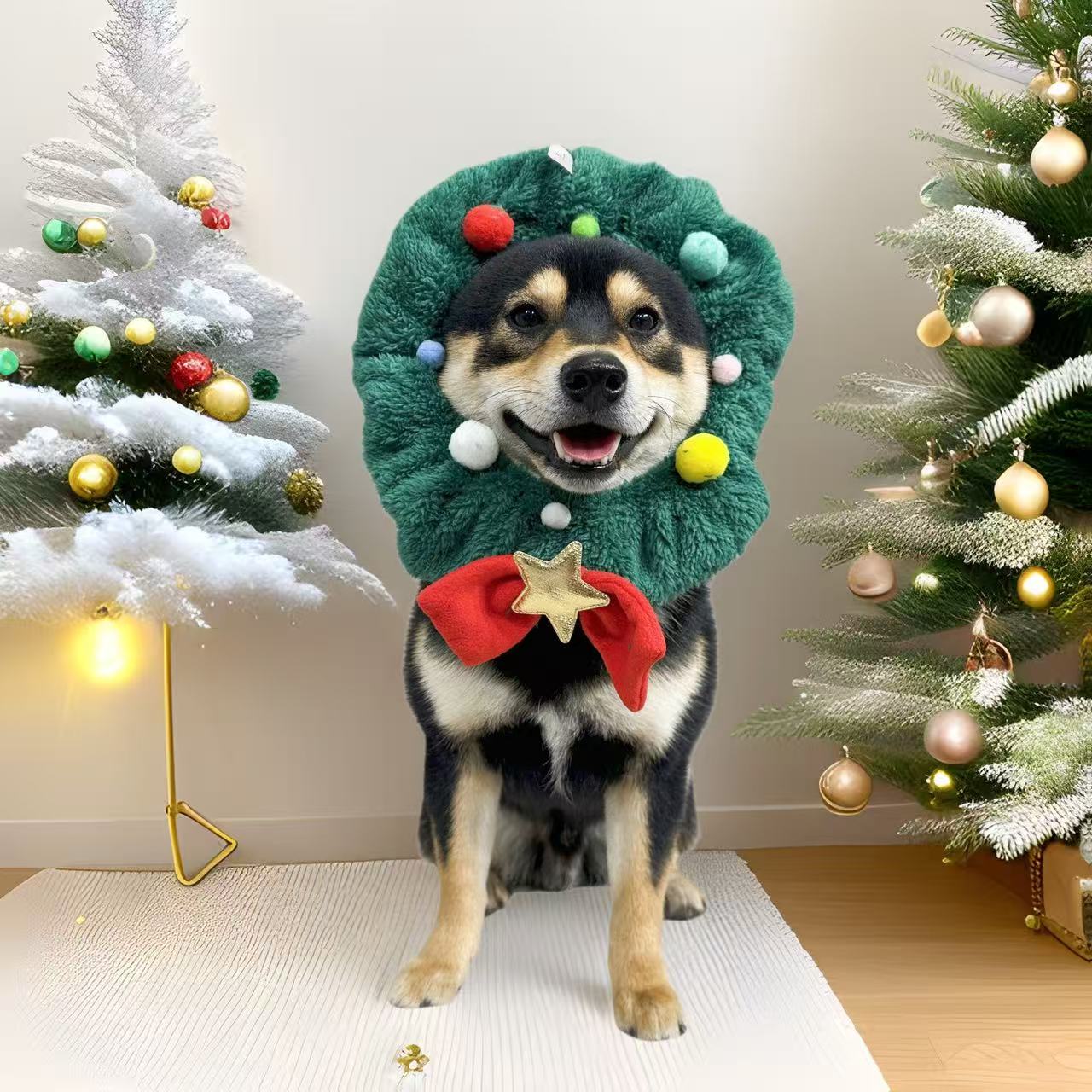 Christmas Wreath Collar for Pets – Festive Decorative Accessory