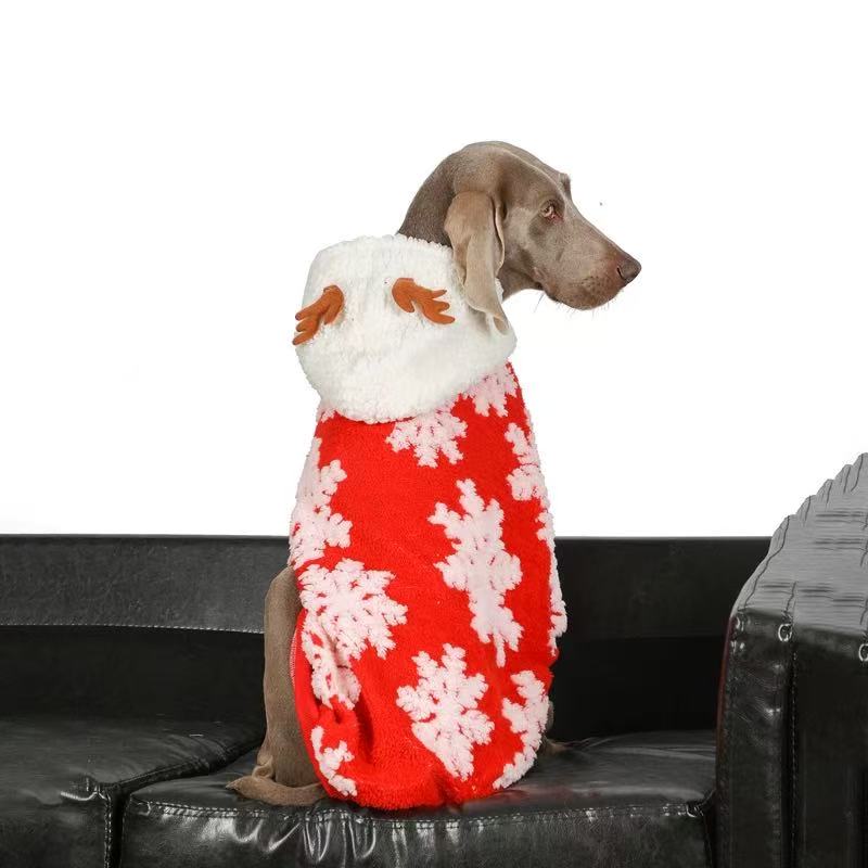 Snowflake Christmas Pajamas for Large Dogs – Cozy Red Winter Outfit